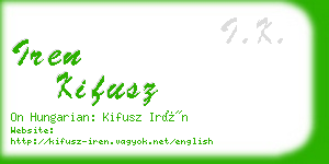 iren kifusz business card